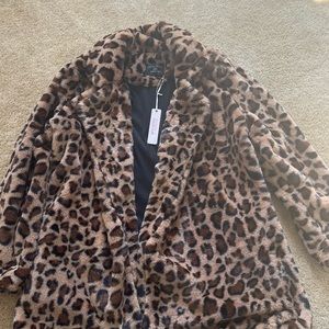 Cheetah print fur coat